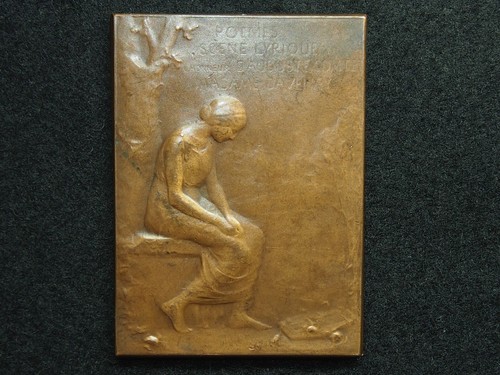Plaque bronze art nouveau - bronze,