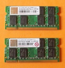 Lot de 2 barrettes Ram DDR2 Transcend 2 Gb  PC2-5300S  667 (2x2Go) 4Go