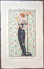 George BARBIER Pochoir Mode Art Déco N°46-1913 JOURNAL DES DAMES ET DES MODES