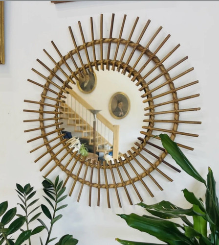 Miroir soleil rotin - soleil,