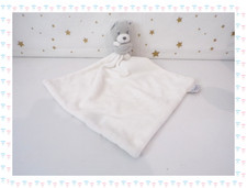 ㊴ - Doudou  Peluche Ours Gris  Blanc Bleu Mouchoir Etoiles Mathilde M