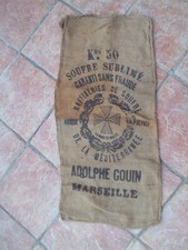 ANCIEN SAC EN TOILE DE JUTE   :  RAFFINERIE de SOUFRE