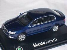 SKODA SUPERB 2 TSI PHASE 1 2008 METAL STORM BLUE ABREX 143AB010KC 1/43 010KC