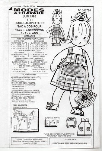 Patron enfant fille 1998 - patron,