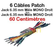 Patch Audio 6 Câbles Jack 6.35 MONO vers Jack 6,35 Male MONO Long 60 cm CHACUN