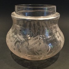 JOHN TAVERNIER - Grand Bocal A Bonbons Verre Gravé Publicitaire Ancien 1900