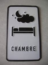 Grande plaque porte de chambre en métal de 20 cm