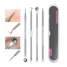 4X Extracteur D'acné Dissolvant Points Noirs Bouton Aiguille Tache Comédon /