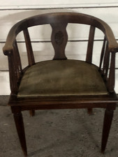 GRAND FAUTEUIL, CHAISE, BOIS MARRON FONCÉ, STYLE LOUIS XVI, VINTAGE