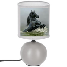 LAMPE DE CHEVET GRIS CHEVAL