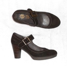 HEEL escarpins babies cuir daim brun foncé P 38 TBE