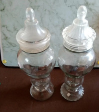 2 vases en verre avec bouchons, pour mettre des fleurs séchées ou pot pourri