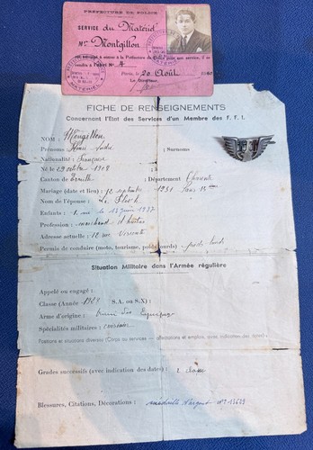 Ww2 militaria ffi papiers - ww2,