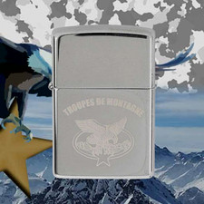 ZIPPO TROUPES DE MONTAGNE - Briquet militaire & insigne TDM (Légion & Armée)