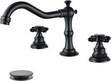 3 Hole Widespread Bathroom Sink Faucet Double Cross Handle Mixer Tap Faucet for