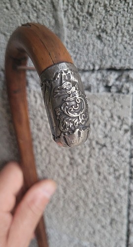 Ancienne canne pommeau argent