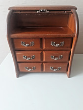 Boîte à bijoux ancienne en bois – style secrétaire vintage