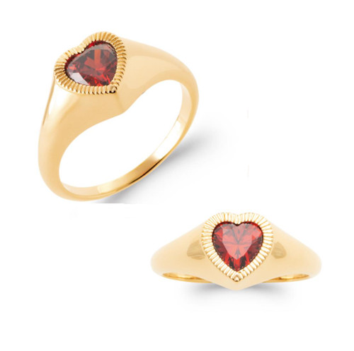 Bague cristal cœur couleur - cristal,