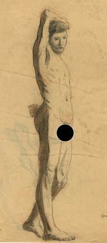 Ancien dessin crayon - dessin, au