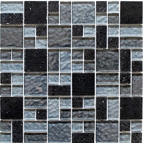 Mosaïque sur glas noir gris - glas,