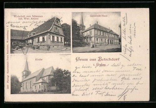 Cpa betschdorf elsass - cpa,