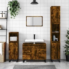 Armoire de Salle de Bain Meuble Rangement Toilette Bois d'Ingénierie vidaXL
