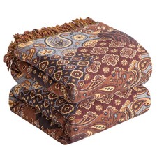 Couverture bohème 100  coton – Couvre-lit en mousseline double face 150 x 200...