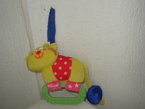 Peluche hochet chat jaune - hochet, jaune"