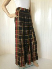 Jupe maxi plissée à carreaux taille 40 Vintage VFJ011