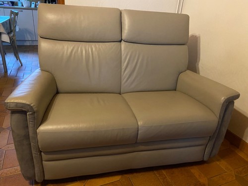 Canapé beige gris - gris, cuir