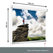 Écran de Projection 145x145 cm Extensible Blanc Montage Mural / Plafond