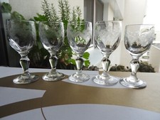 PORTIEUX-6 anciens verres à liqueur MEISENTHAL modèle EMMA verre de table à pied
