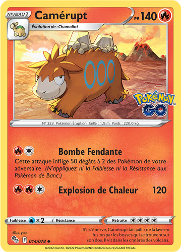 Carte pokémon camérupt - pokémon,