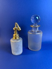 Ensemble de 2 flacons de toilette, parfum cristal givré SAINT LOUIS or fin