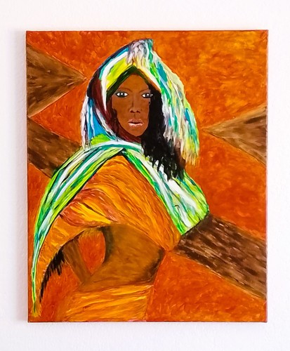 Saharienne huile sur toile - ",