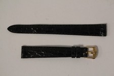 Bracelet montre Universal Genève noir 13 mm + boucle vintage (66561)