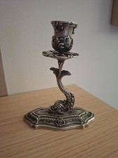 Rare Bougeoir En Argent Massif