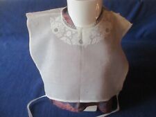 Col N°2 plastron ancien dentelles broderies très fin blanc