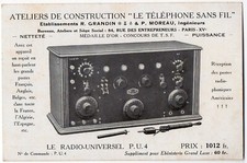 CP TSF GRANDIN & MOREAU Radio Universel PU 4 " Le TSF " c 1925