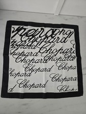 Foulard En Soie Carré Chopard Noir Et Blanc Authentique