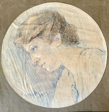 Dessin Ancien Portrait Femme