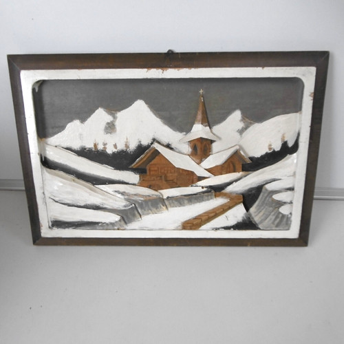 Tableau eglise montagne - eglise, de