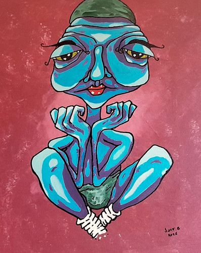 Acrylique sur toile portrait - sur,
