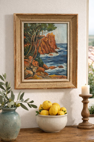 Tableau huile marine mer