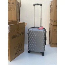 Valise Cabine 55cm ABS à 4 Roues Modèle Collier Grise Argent
