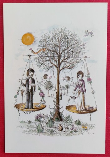 Carte postale illustrée par - postale,