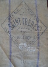 ancien sac toile de jute Saint Frères Louvre Toulouse Paris / Lire le descriptif