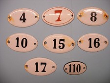 lot 8 anciennes plaques émaillées ovale Numéro déco meuble tableau à clés etc...