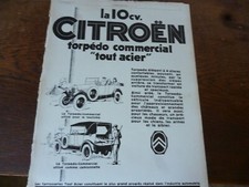CITROEN torpédo 109+ TITO LANDI + THE AEOLIAN publicité papier ILLUSTRATION 1926