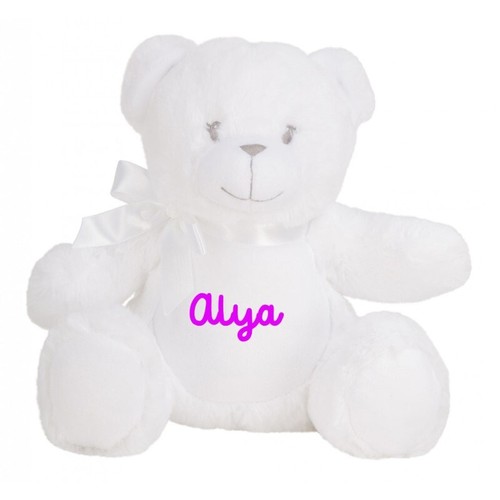Mini peluche doudou ours - , blanc